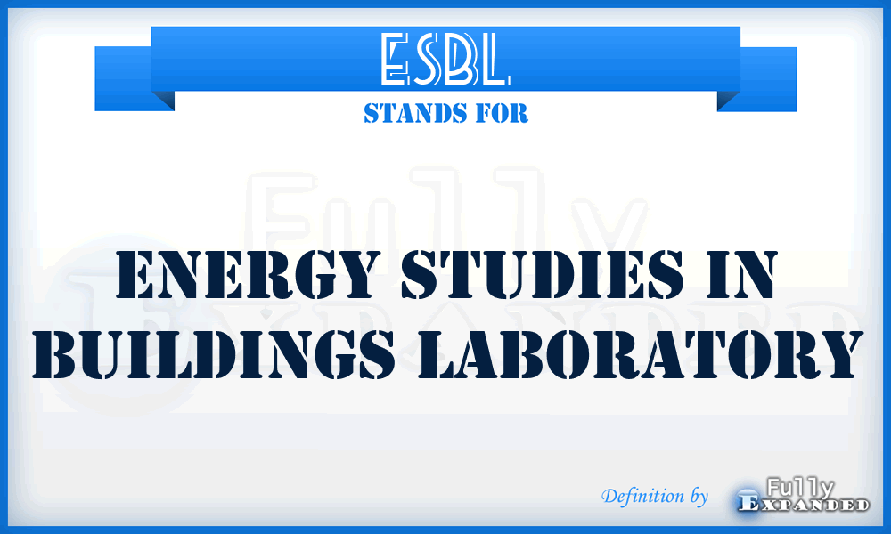 ESBL - Energy Studies in Buildings Laboratory