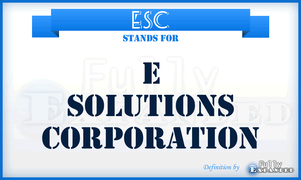 ESC - E Solutions Corporation
