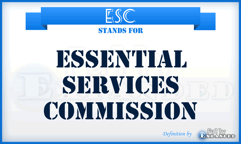 ESC - Essential Services Commission