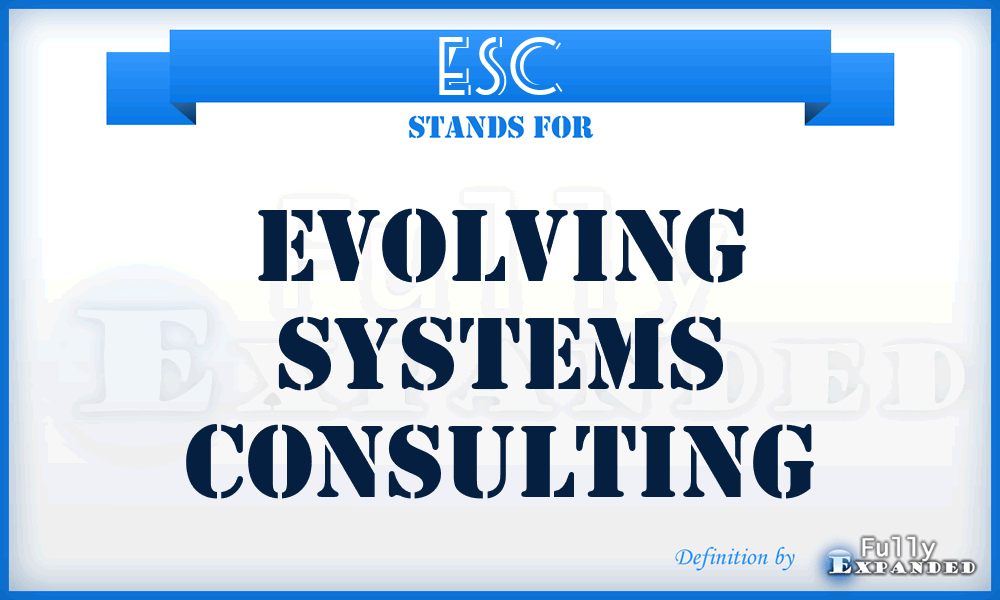 ESC - Evolving Systems Consulting