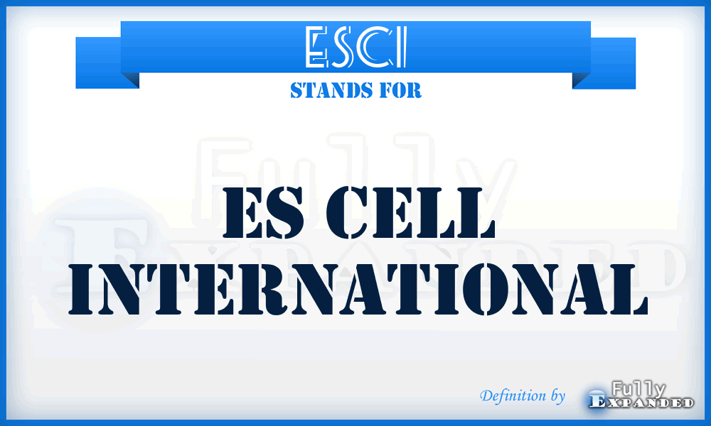 ESCI - ES Cell International