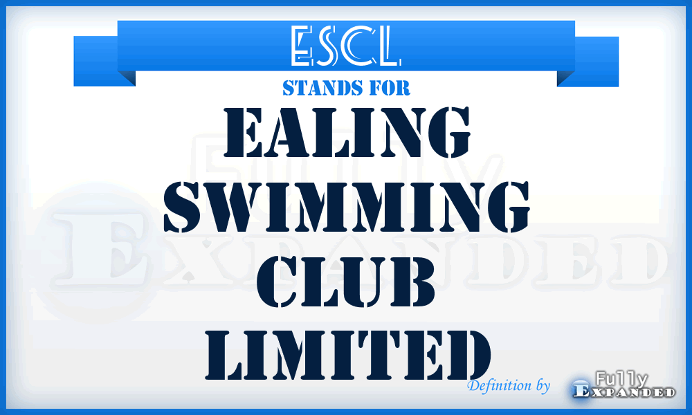 ESCL - Ealing Swimming Club Limited