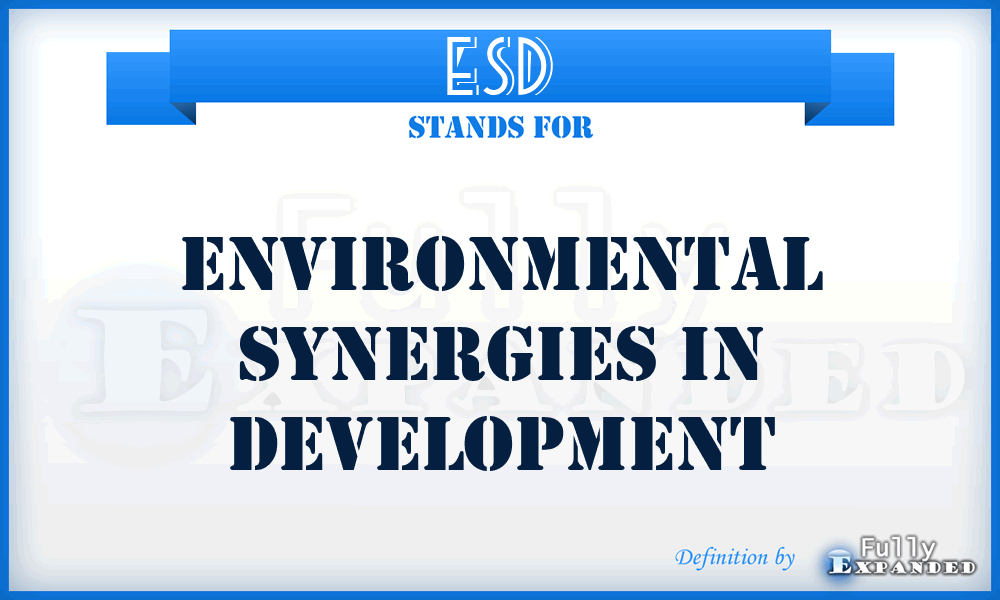 ESD - Environmental Synergies in Development
