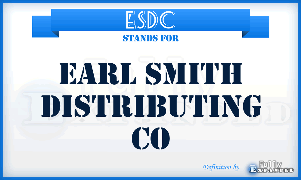 ESDC - Earl Smith Distributing Co