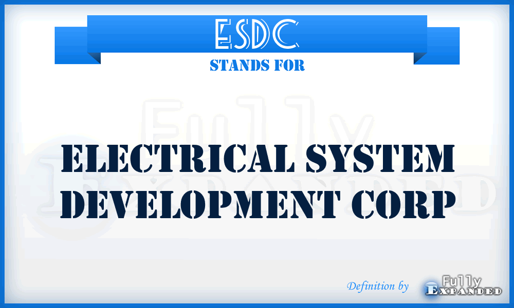 ESDC - Electrical System Development Corp