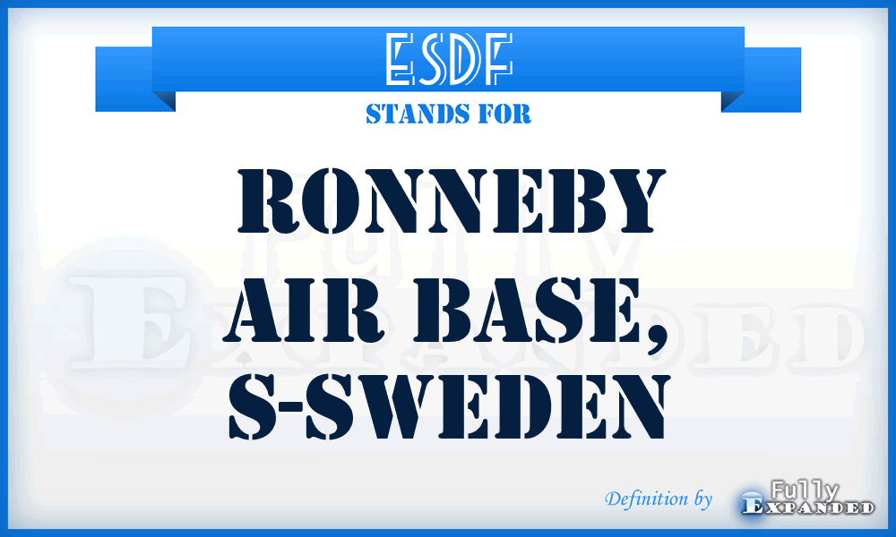 ESDF - Ronneby Air Base, S-Sweden