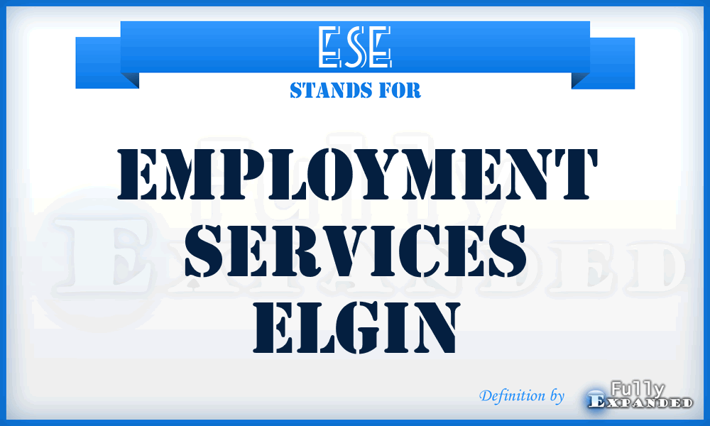 ESE - Employment Services Elgin