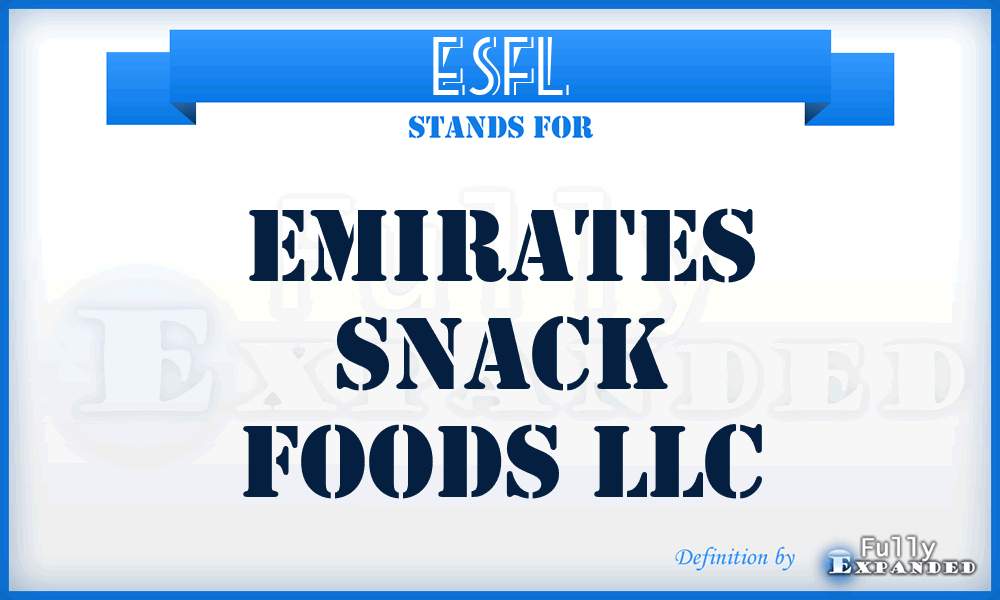 ESFL - Emirates Snack Foods LLC