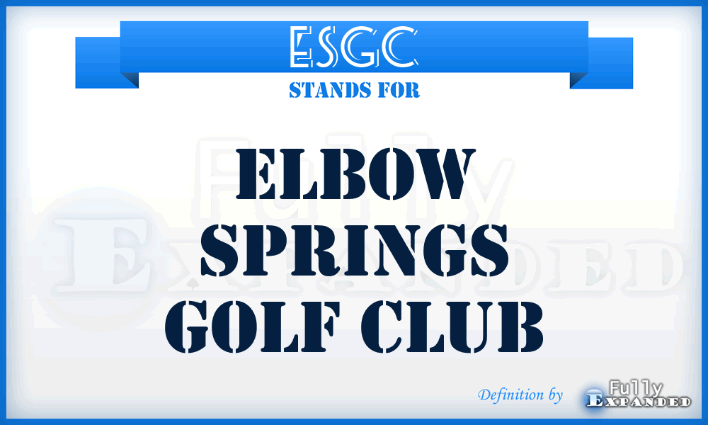 ESGC - Elbow Springs Golf Club