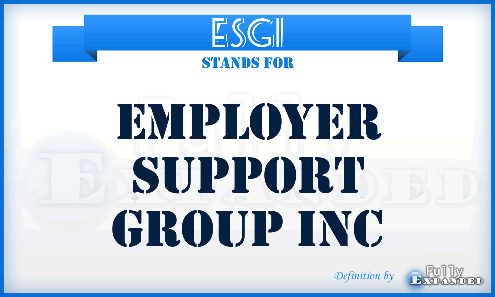 ESGI - Employer Support Group Inc