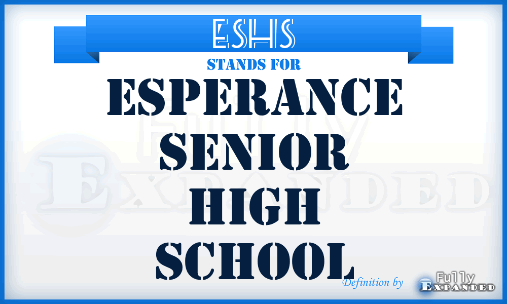 ESHS - Esperance Senior High School