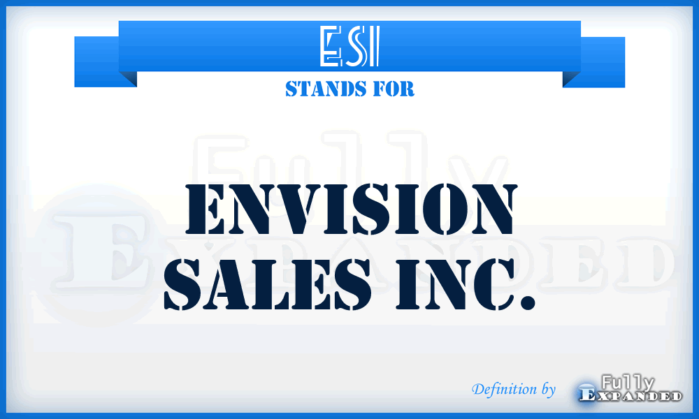 ESI - Envision Sales Inc.