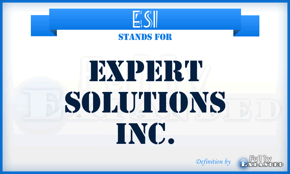 ESI - Expert Solutions Inc.