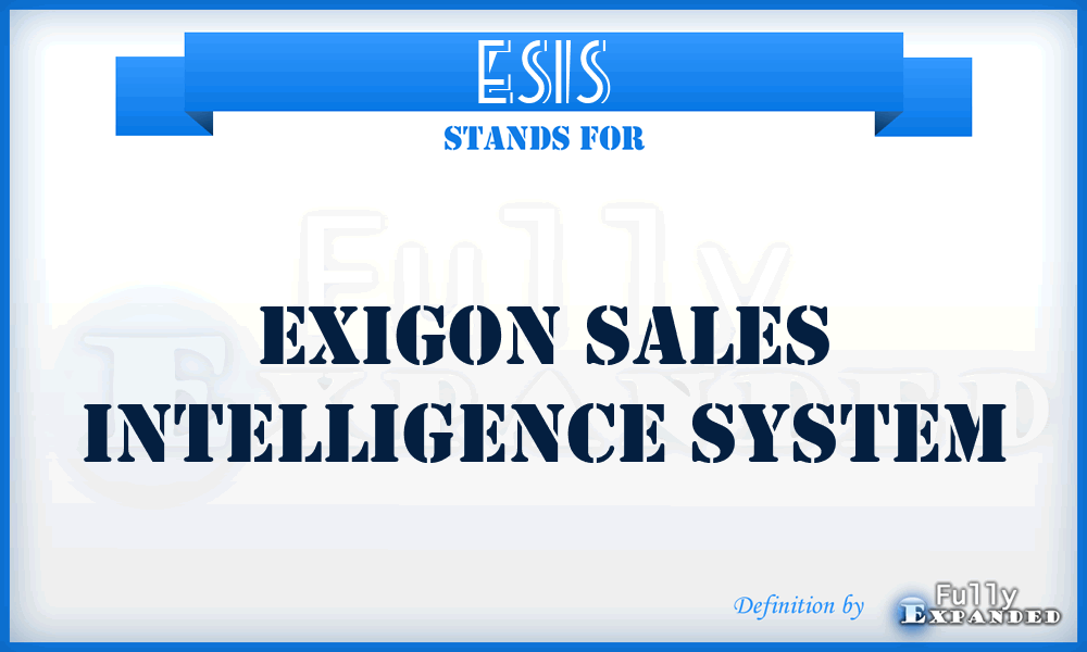 ESIS - Exigon Sales Intelligence System