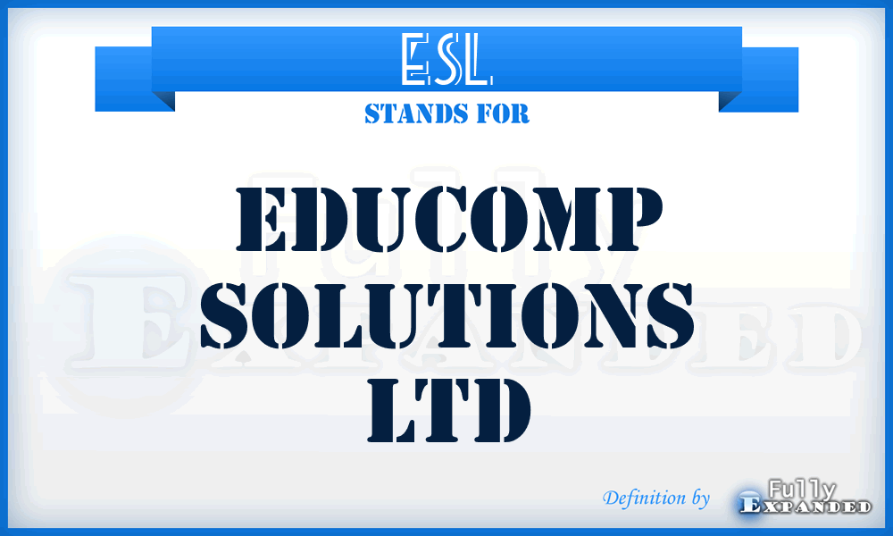 ESL - Educomp Solutions Ltd