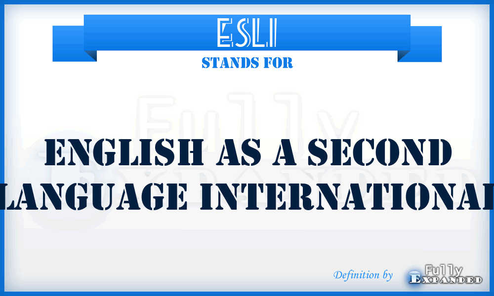 ESLI - English as a Second Language International