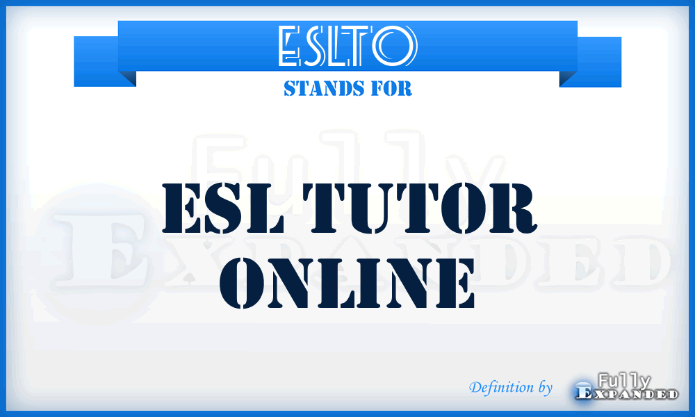 ESLTO - ESL Tutor Online