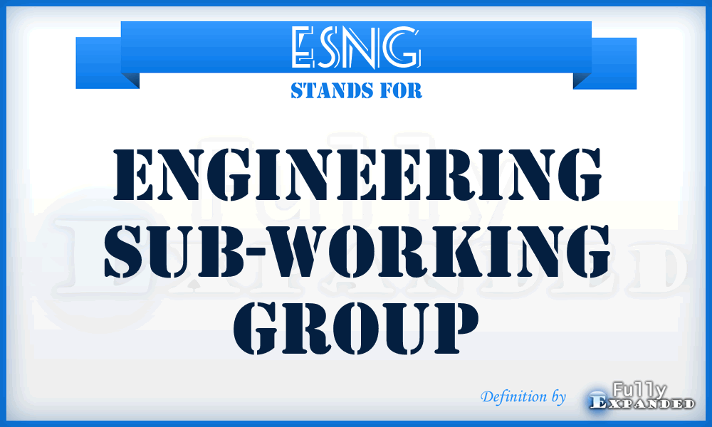 ESNG - engineering sub-working group