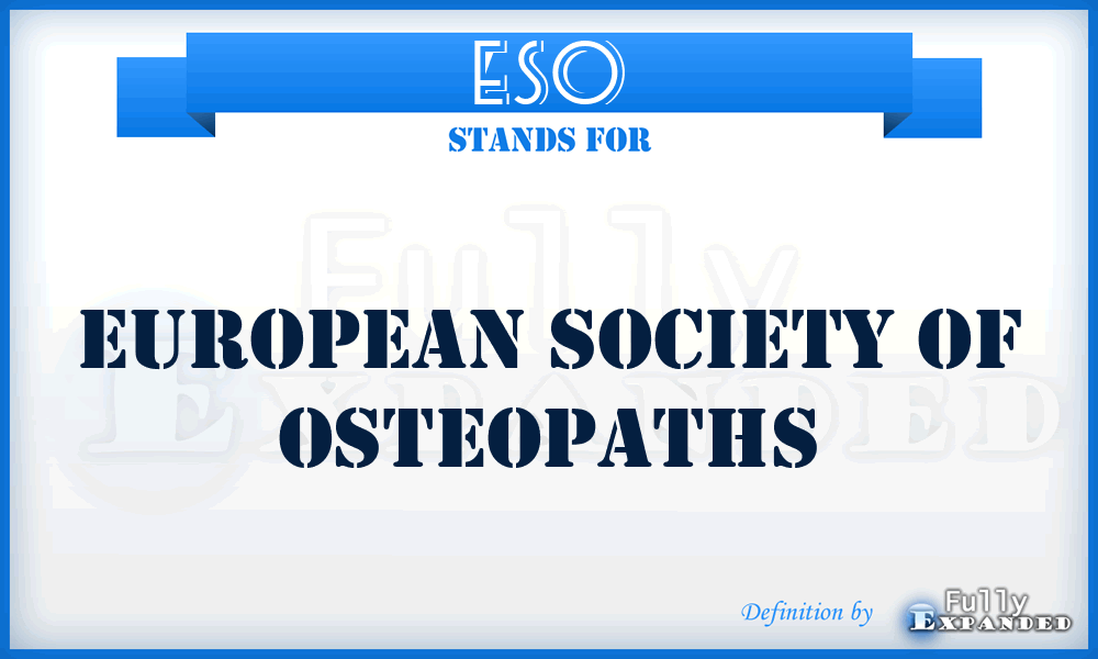 ESO - European Society of Osteopaths