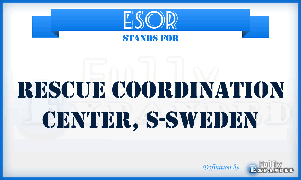ESOR - Rescue Coordination Center, S-Sweden