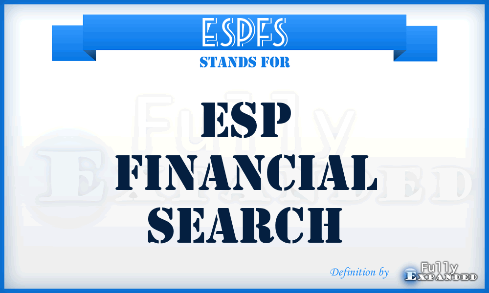 ESPFS - ESP Financial Search