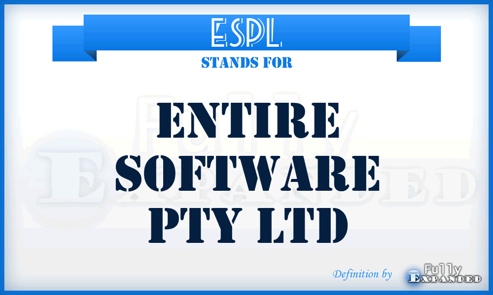 ESPL - Entire Software Pty Ltd