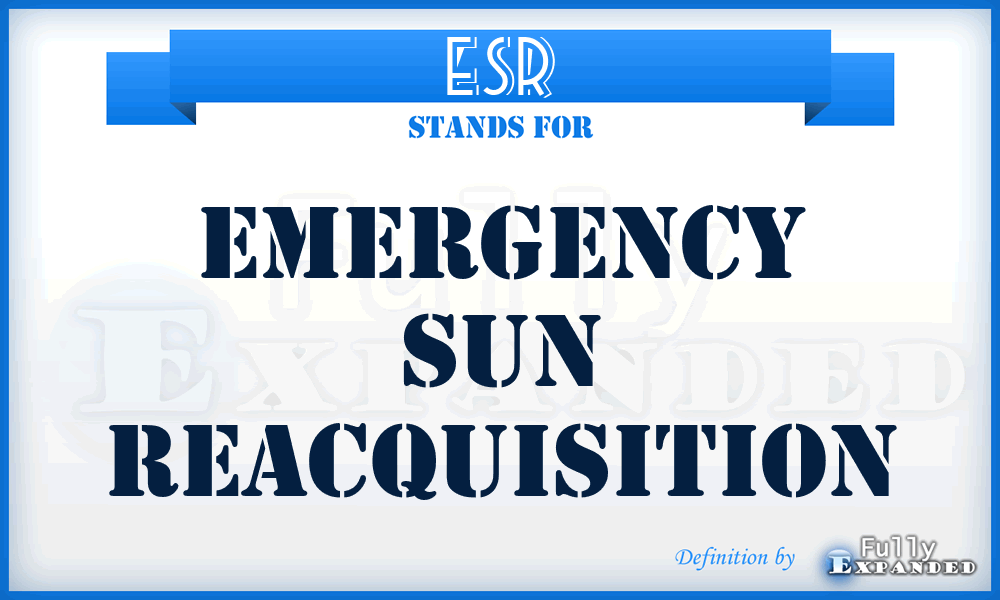 ESR - Emergency Sun Reacquisition