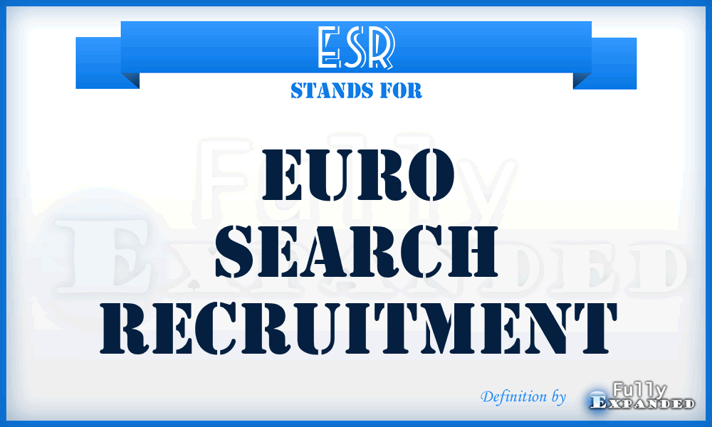 ESR - Euro Search Recruitment