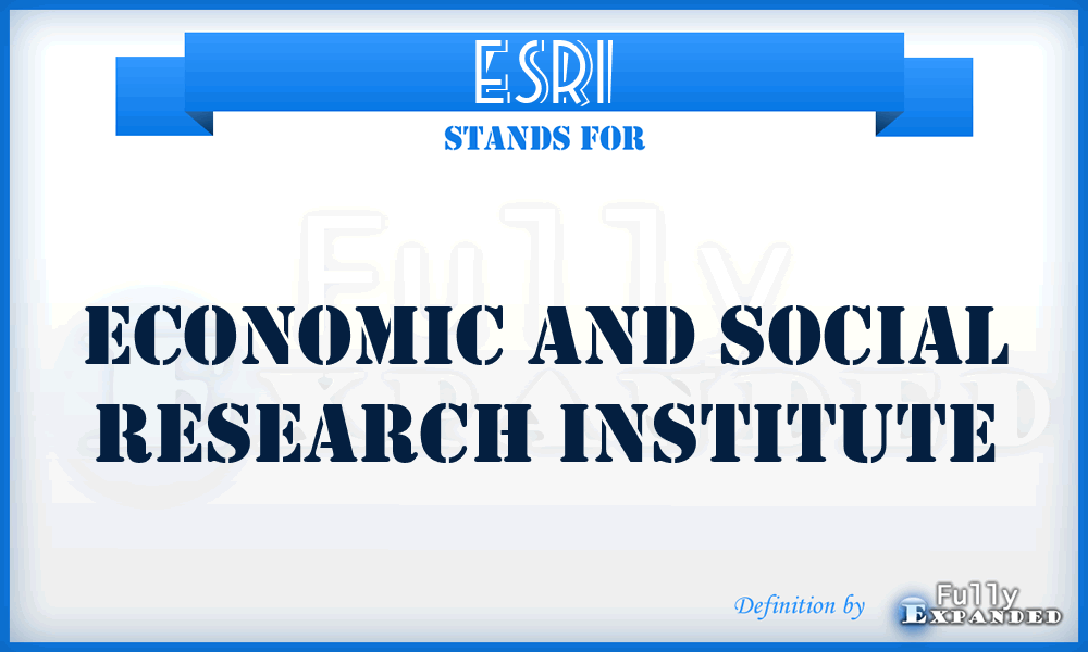 ESRI - Economic and Social Research Institute