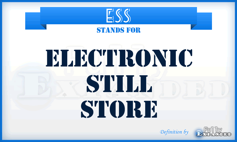 ESS - Electronic Still Store