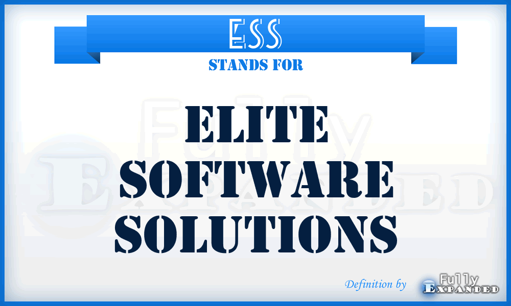 ESS - Elite Software Solutions