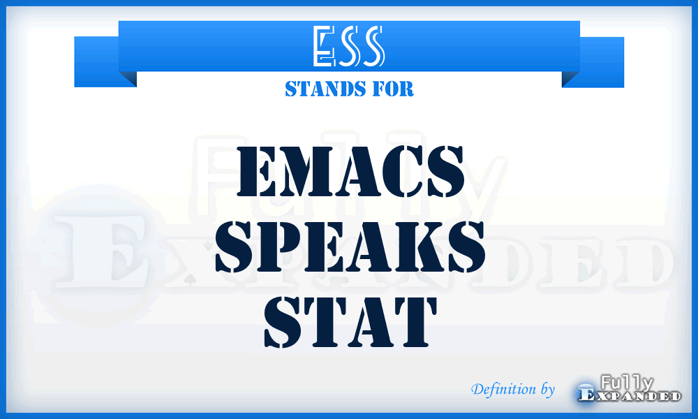 ESS - Emacs Speaks Stat