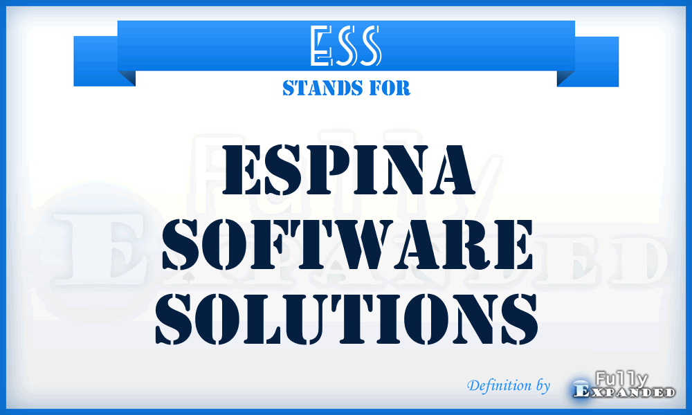 ESS - Espina Software Solutions