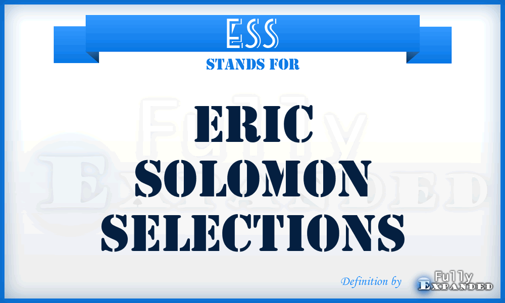 ESS - Eric Solomon Selections