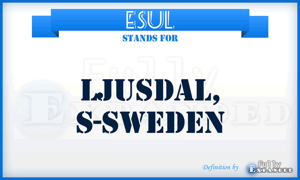 ESUL - Ljusdal, S-Sweden