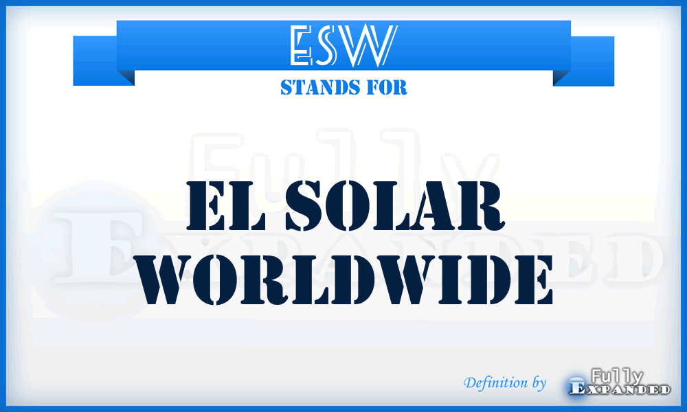 ESW - El Solar Worldwide