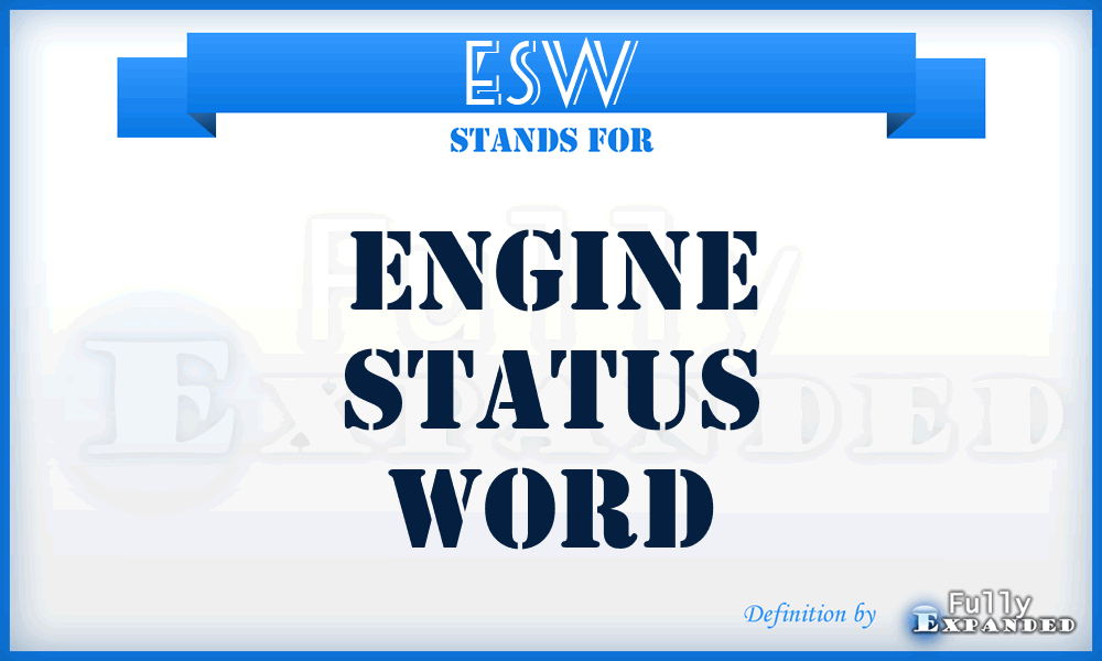 ESW - Engine Status Word