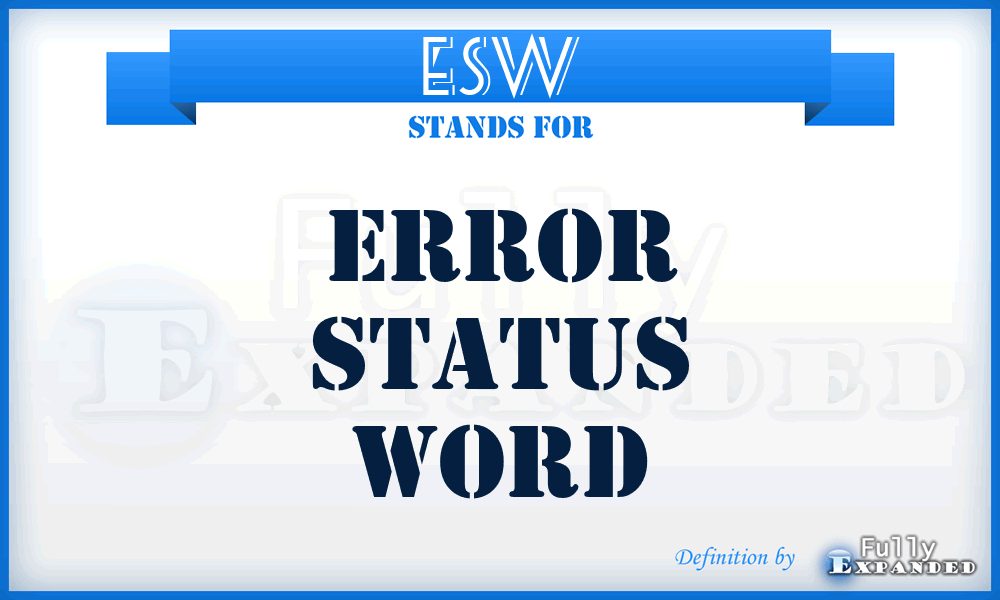 ESW - error status word
