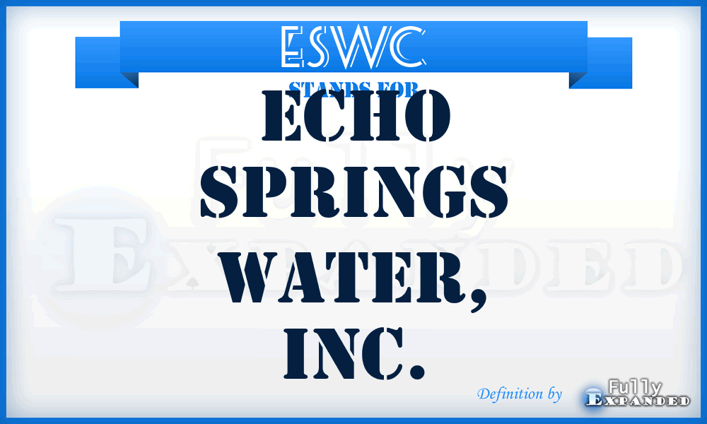 ESWC - Echo Springs Water, Inc.
