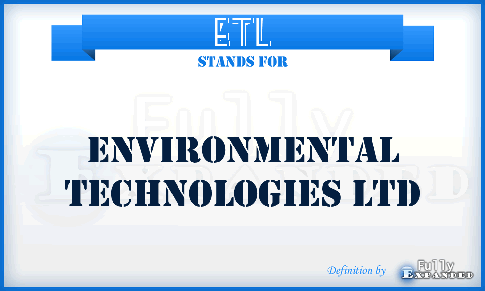 ETL - Environmental Technologies Ltd