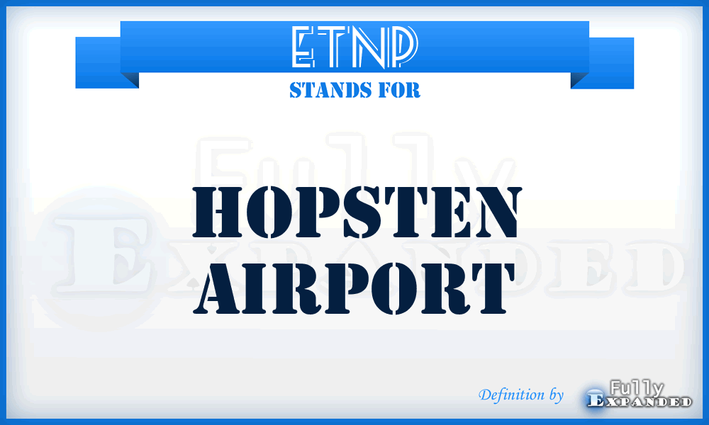 ETNP - Hopsten airport
