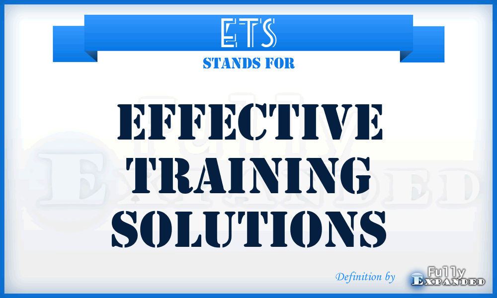 ETS - Effective Training Solutions