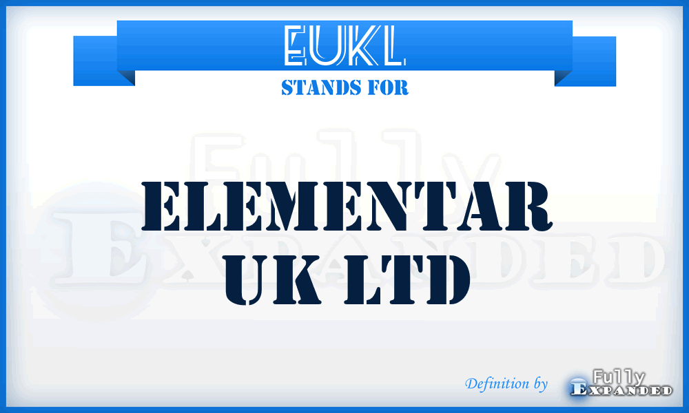 EUKL - Elementar UK Ltd