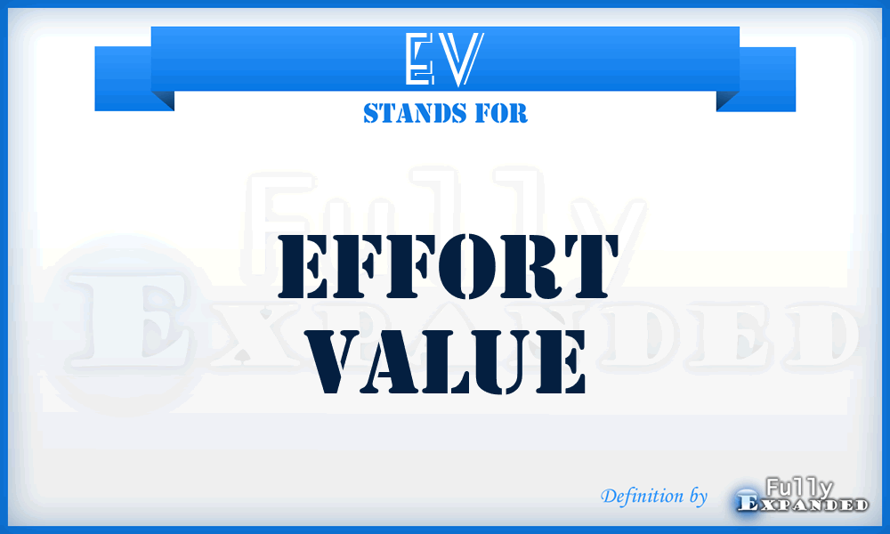 EV - Effort Value