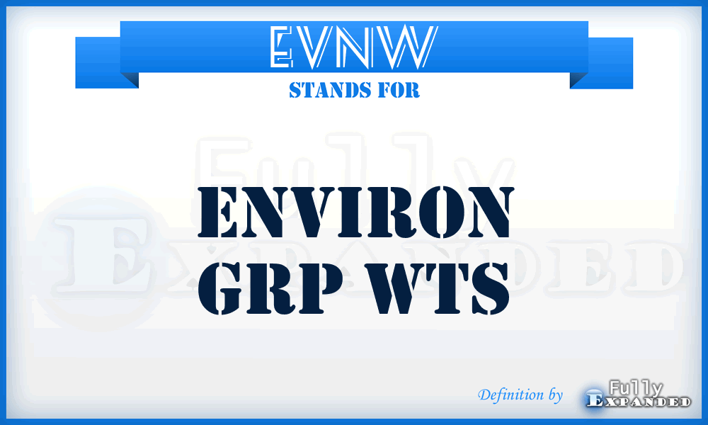 EVNW - Environ Grp Wts