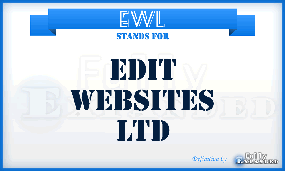 EWL - Edit Websites Ltd