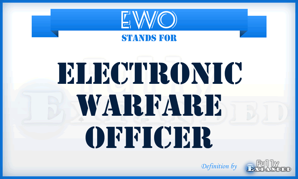 EWO - electronic warfare officer