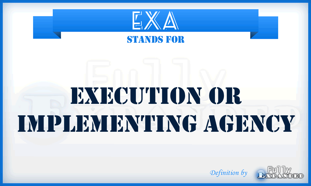 EXA - execution or implementing agency