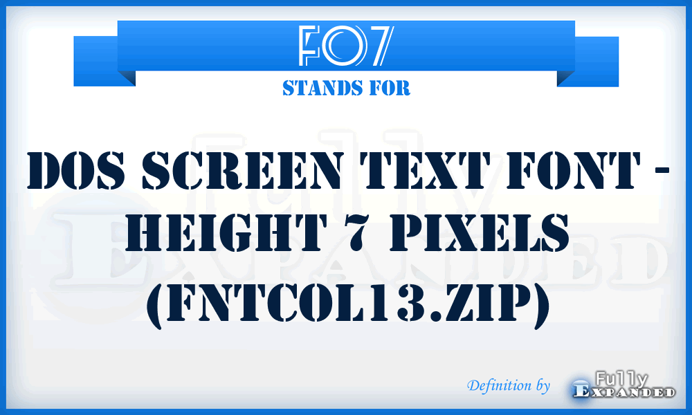 F07 - Dos screen text font - height 7 pixels (fntcol13.zip)