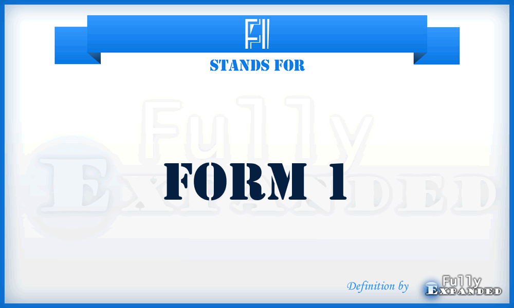 F1 - Form 1